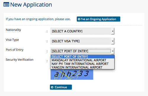 Myanmar (Burma, Birma): E-Visum (eVisa) für Yangon, Mandalay und Naypyidaw