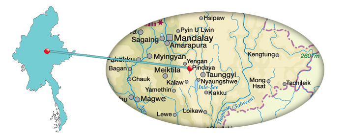 Myanmar - Karte von Pindaya