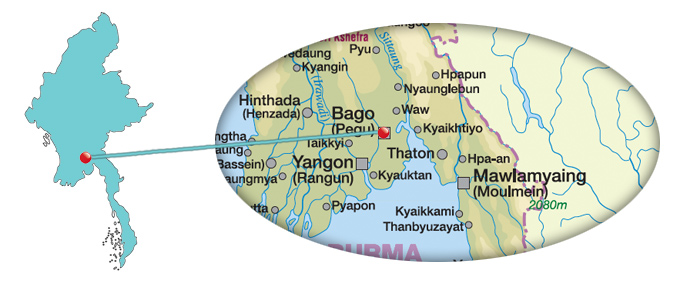Myanmar - Karte von Bago