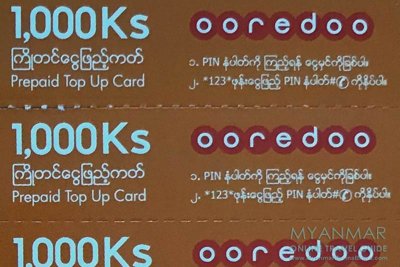 Myanmar Reisetipps | Internet und Telefon | Ooredoo Prepaid Karte