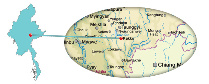 Myanmar - Karte von Kakku