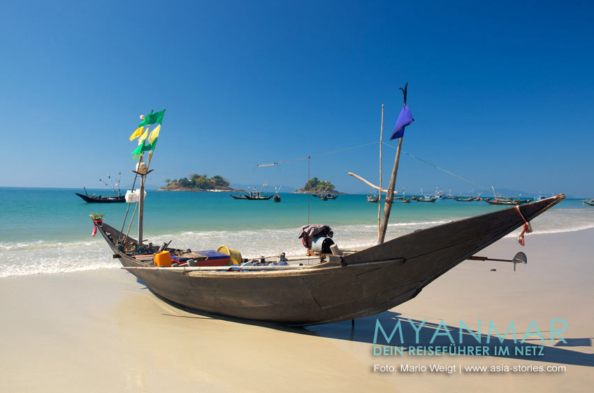 Dawei Peninsula: Boote am Paw La Mor und Tizit Beach