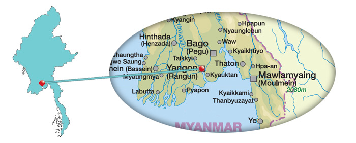 Yangon: Karte und Stadtplan mit Sehenswürdigkeiten und Insider-Tipps