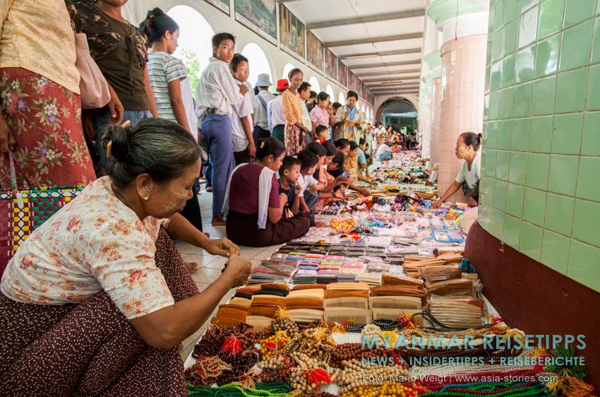 Myanmar Reisetipps | Magwe | Zum Lichterfest Thadingyut nach Magwe kommen viele Händler. Kein Fest ohne Shopping.