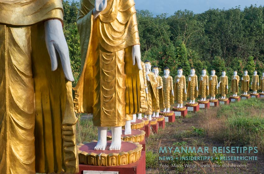 Meditationszentrum "500 Buddha Hill" in der Stadt Ye