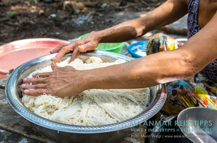 Alle Nudelgerichte in Myanmar können auch vegetarisch bestellt werden.
