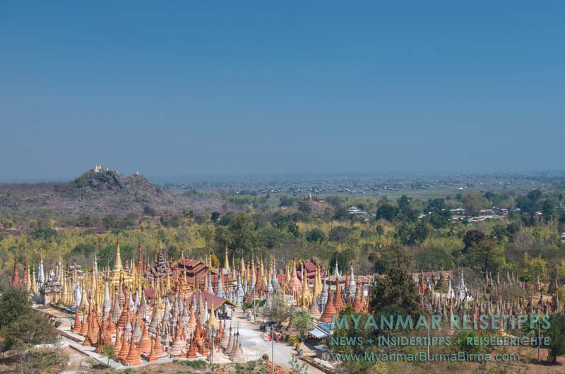 Die Pagoden von Indein befinden sich südwestlich vom Inle-See und sind mit dem Boot über einen Kanal erreichbar.