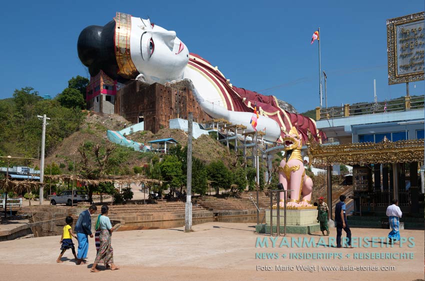 Größter liegender Buddha Win Sein Taw Ya bei Mudon, ca. 30 Minuten mit dem Auto von Mawlamyaing entfernt. 