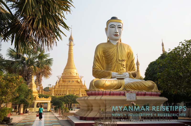 Die Shwezigon-Pagode steht im Zentrum von Monywa und ist das buddhistisches Hauptheiligtum der Stadt.
