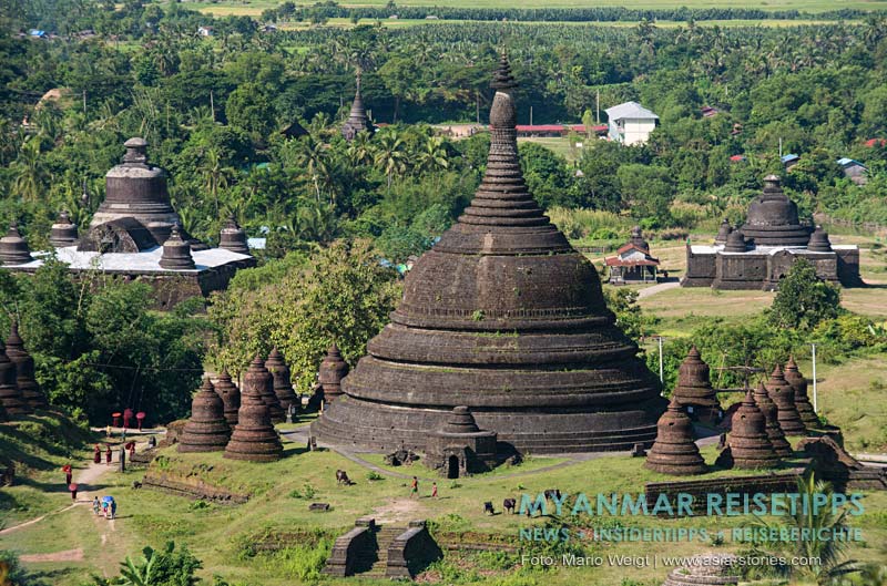 Aussicht vom Discovery View Point auf die Tempel von Mrauk U
