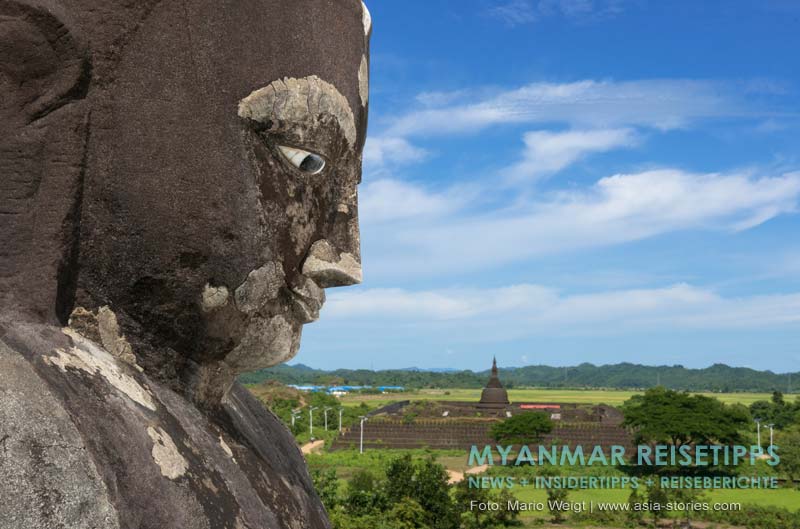 View von der Pizi-Pagode zur Kothaung Pagode in Mrauk U