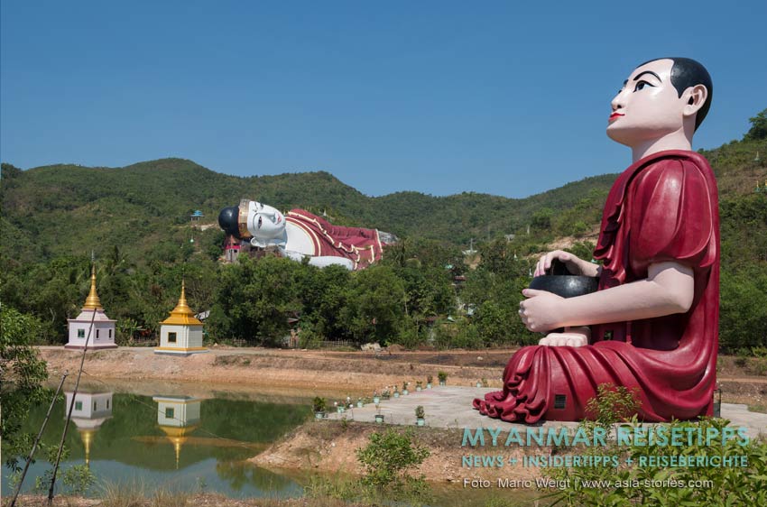 Größter Liegender Buddha Win Sein Taw Ya bei Mudon von Myanmar