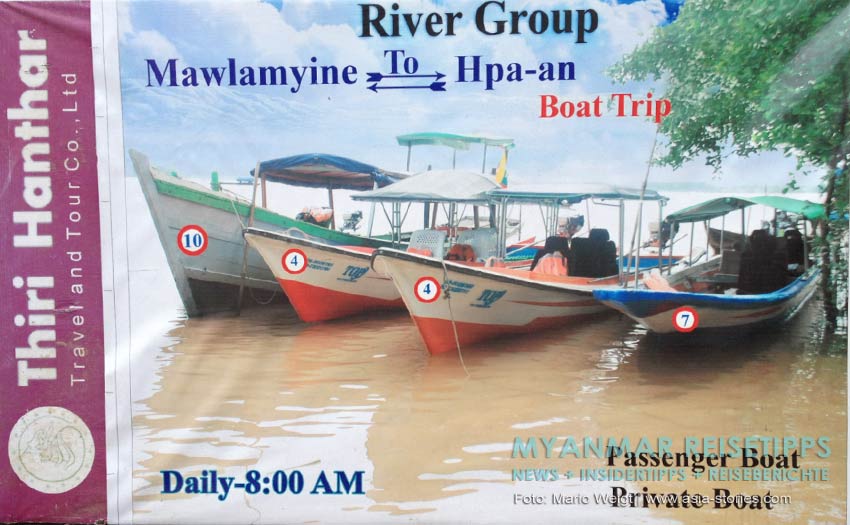 Bootsverbindung Mawlamyaing nach Hpa-an