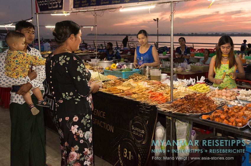Myanmar Reisetipps | Mawlamyaing (Mawlamyine) | Lecker essen auf dem Nachtmarkt