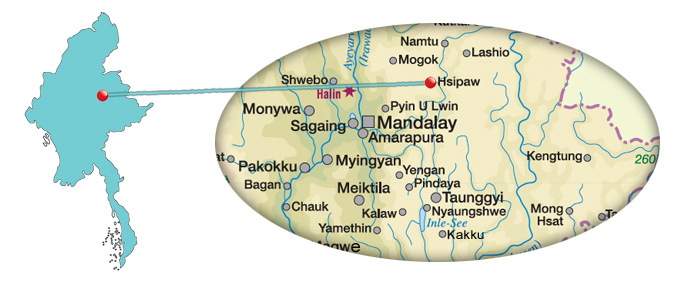 Myanmar - Karte von Hsipaw