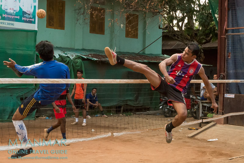 Chinlon ist in Myanmar sehr beliebt.