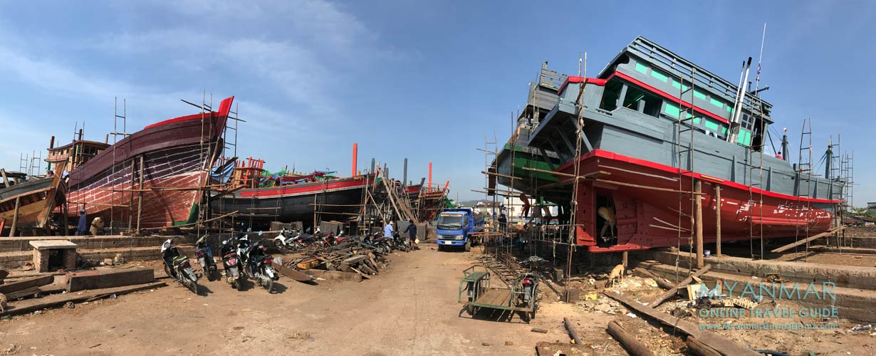 Panorama von der Schiffswerft Kyaw Kyaw Phyo in Myeik