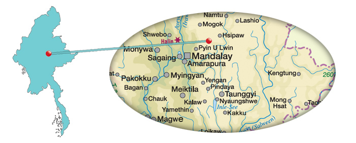 Myanmar - Karte Gokteik Viadukt