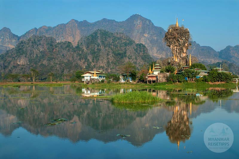 Hpa-an: Karstfelsen und Kloster Kyauk Ka Lat