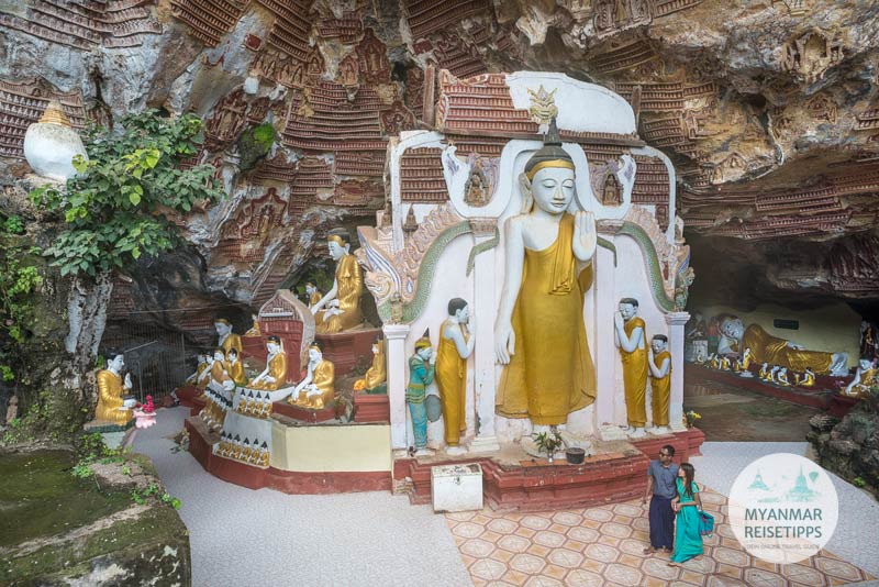 Myanmar: Besucher in der Kawt-Gon-Höhle nahe der Kleinstadt Hpa-an.