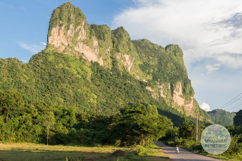 Karstlandschaft: Umgebung von Hpa-an mit dem Roller erkunden.