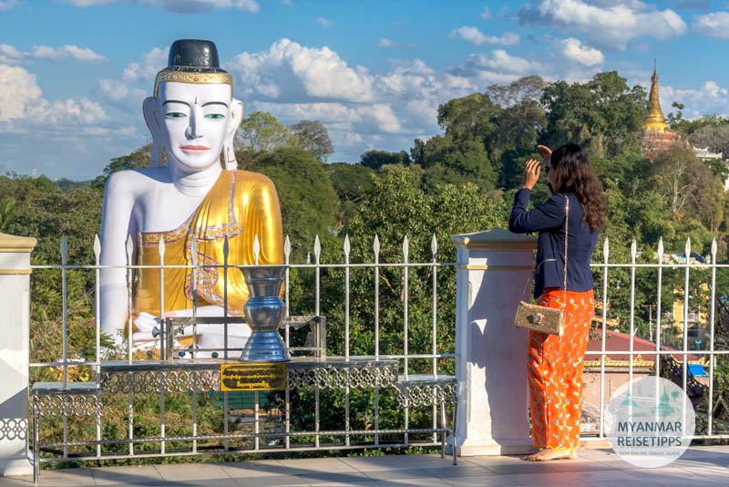 Myanmar Reisetipps | Pyay | Mit dem Sehtatgyi-Buddha auf Augenhöhe in der Shwesandaw-Pagode