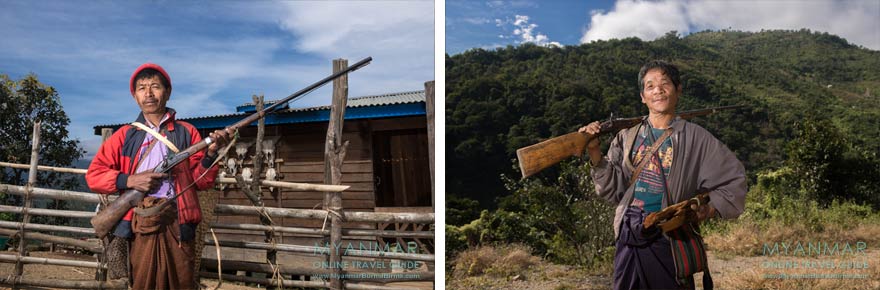 Myanmar Reisetipps | Mindat | Jäger aus dem Dorf An Laung
