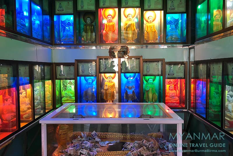 Myanmar Reisetipps | Pakokku | Illuminierte Buddhas in der Pagode Thihoshin