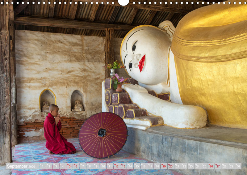 Kalender 2020 DER ROTE SCHIRM - Im Reich des Buddha