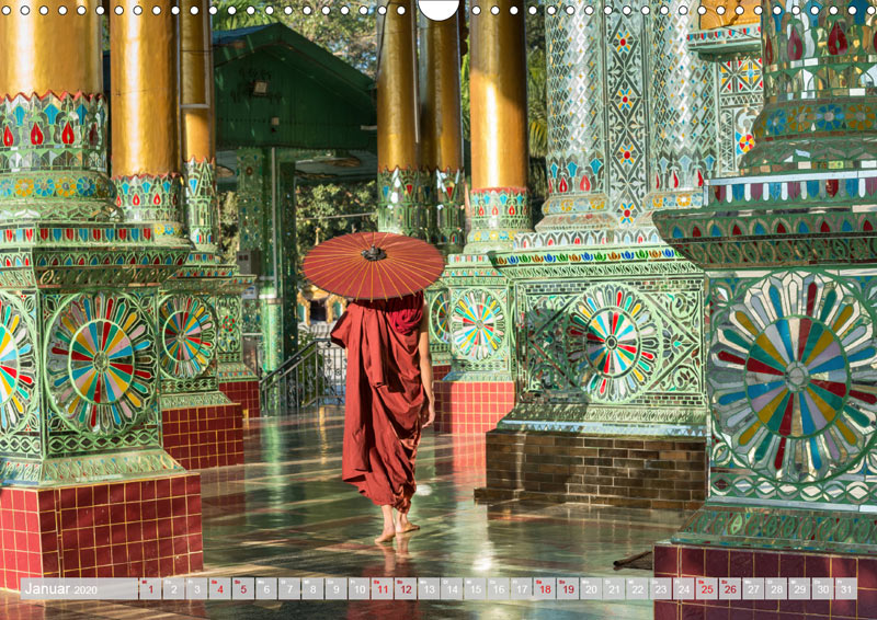 Kalender 2020 DER ROTE SCHIRM - Im Reich des Buddha