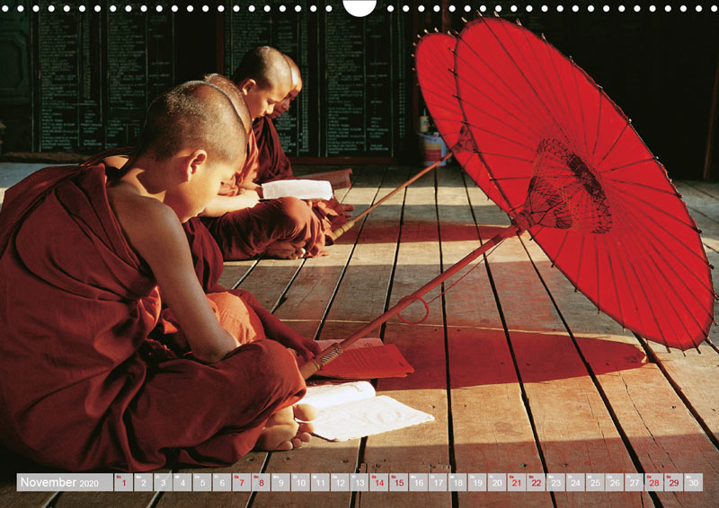 Kalender 2020 DER ROTE SCHIRM - Im Reich des Buddha