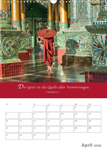 DER ROTE SCHIRM 2020 Planer mit buddhistischen Zitaten von Mario Weigt