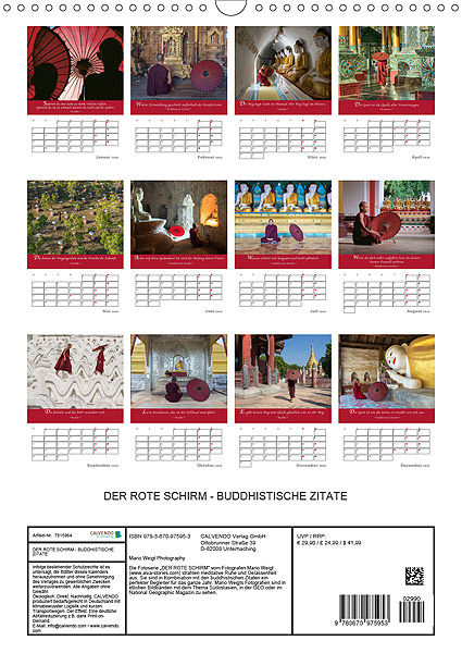 DER ROTE SCHIRM 2020 Planer mit buddhistischen Zitaten von Mario Weigt