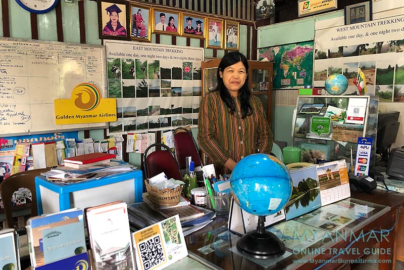 Nyaungshwe: Das Reisebüro Century Inlay Travels & Tours organisiert Bootstouren, Bustickets und vermietet Motorbikes.