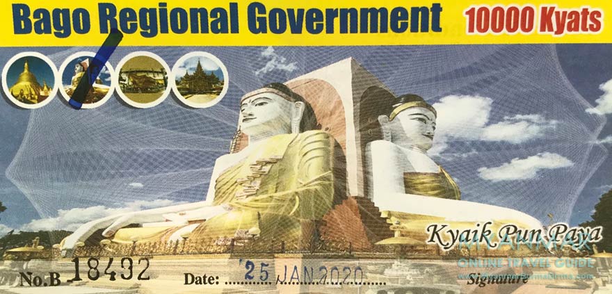 Ticket für die Sehenswürdigkeiten in Bago