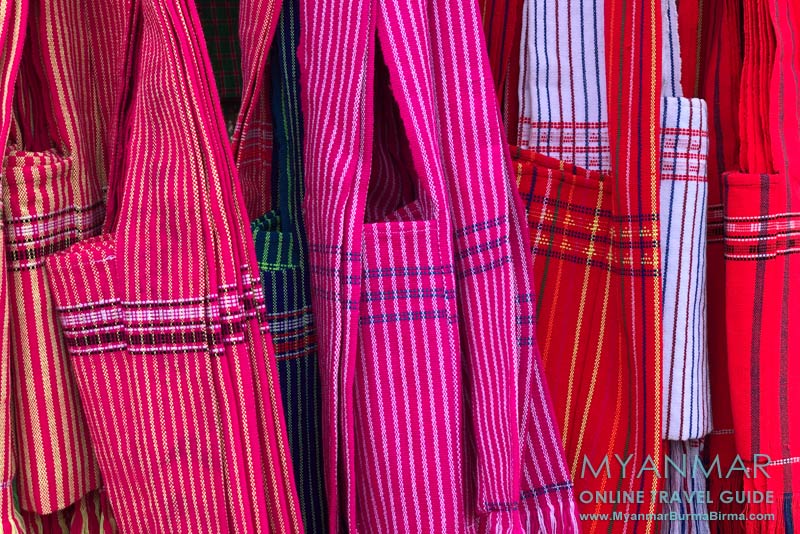 Myanmar Reisetipps | Umgebung von Kalaw | Gewebte Taschen der Pa-O-Ethnie
