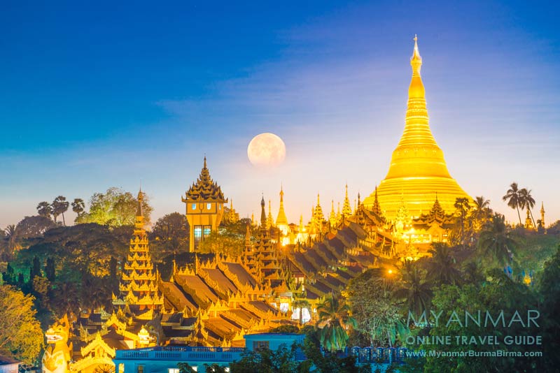 Vollmond: View am Abend von der Moon Bar im Hotel Azumaya in Yangon