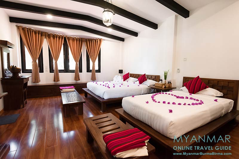 Deluxe-Familienzimmer im Hlaing Konn Hotel am Tempelkompley Kakku