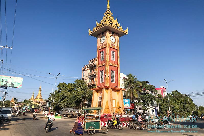 Myanmar Reisetipps | Meiktila | Uhrturm an der Main Road 