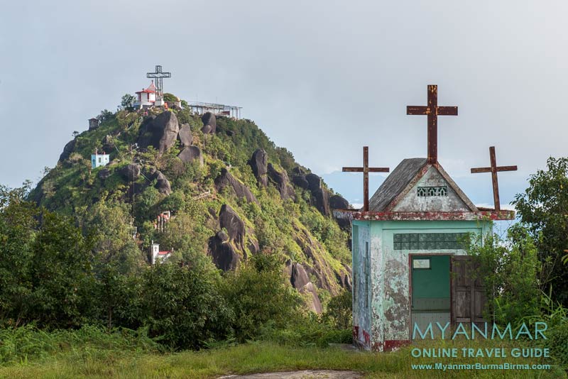 Thandaunggyi, Blick vom Karen New Year Hill auf den Naw Bu Baw Prayer Mountain
