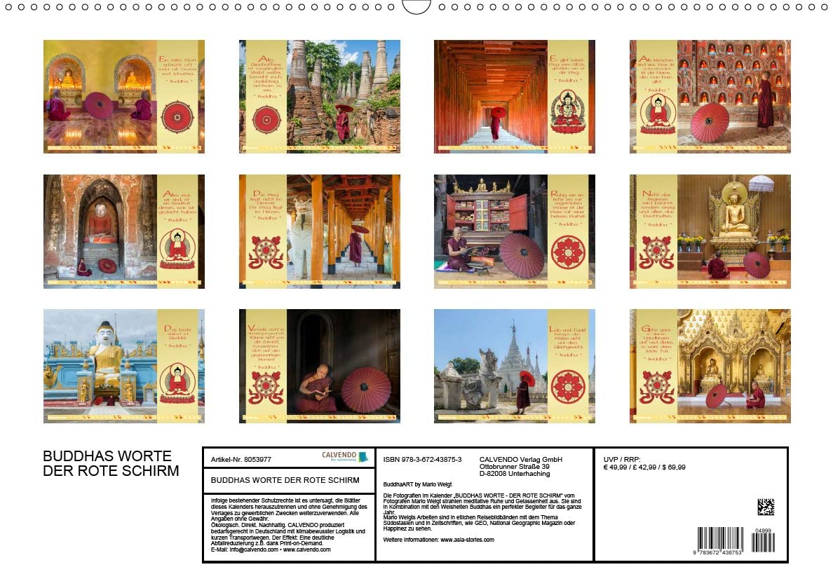 Alle Motive 2022 Kalender DER ROTE SCHIRM von BuddhaArt by Mario Weigt