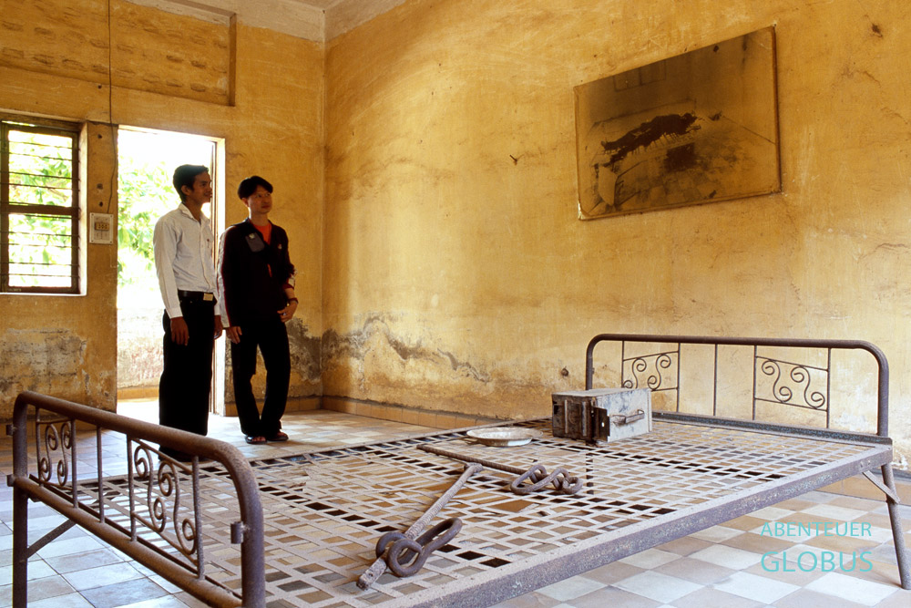 Phnom Penh, Tuol-Sleng-Genozid-Museum, wo die Greueltaten und die Folter in der Pol-Pot-Ära dargestellt werden.