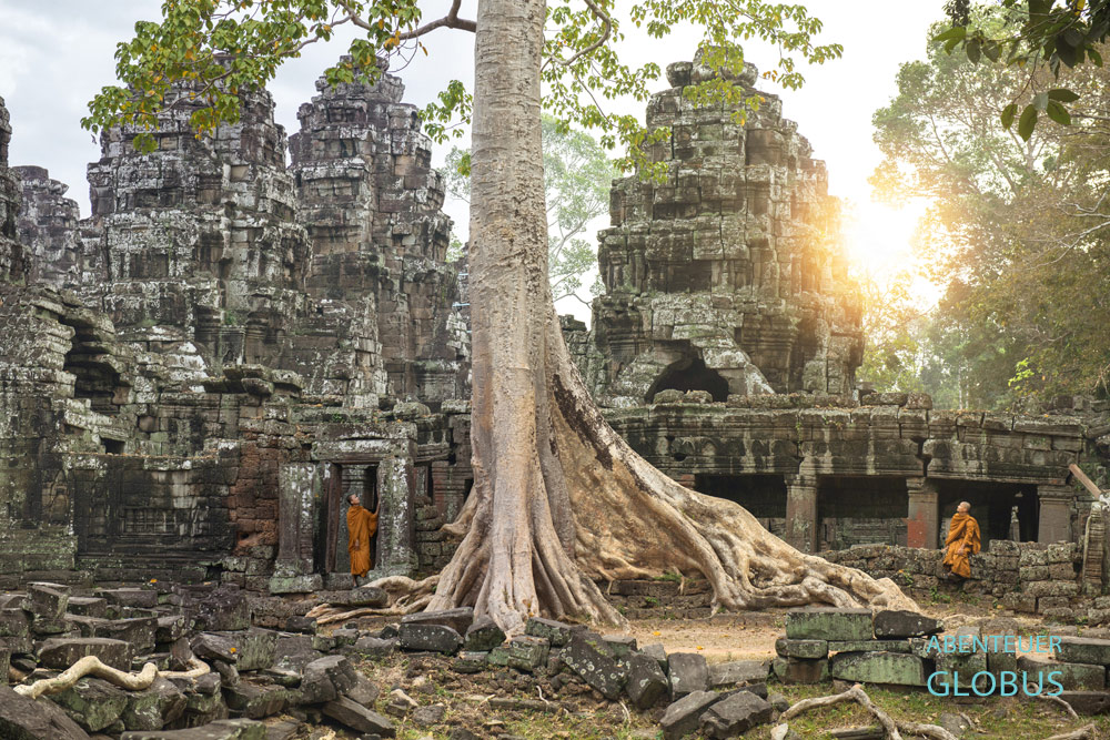 Tipps für 2 Wochen Kambodscha: Mönche im Tempel Preah Khan