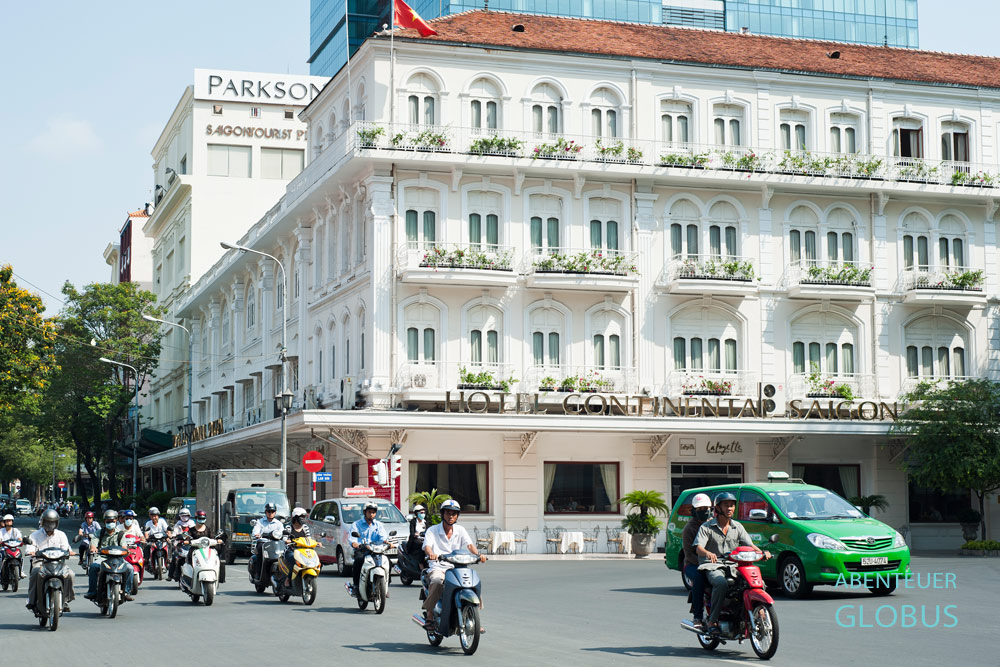 Im Hotel Continental Saigon in Ho Chi Minh City haben viele Politiker und Schriftsteller wie Graham Greene (Der stille Amerikaner) übernachtet.