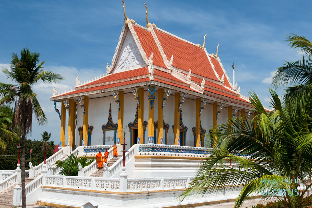 Kambodscha, Kratie Provinz, Buddhistischer Tempel Wat Louk im Dorf Saob am Mekong