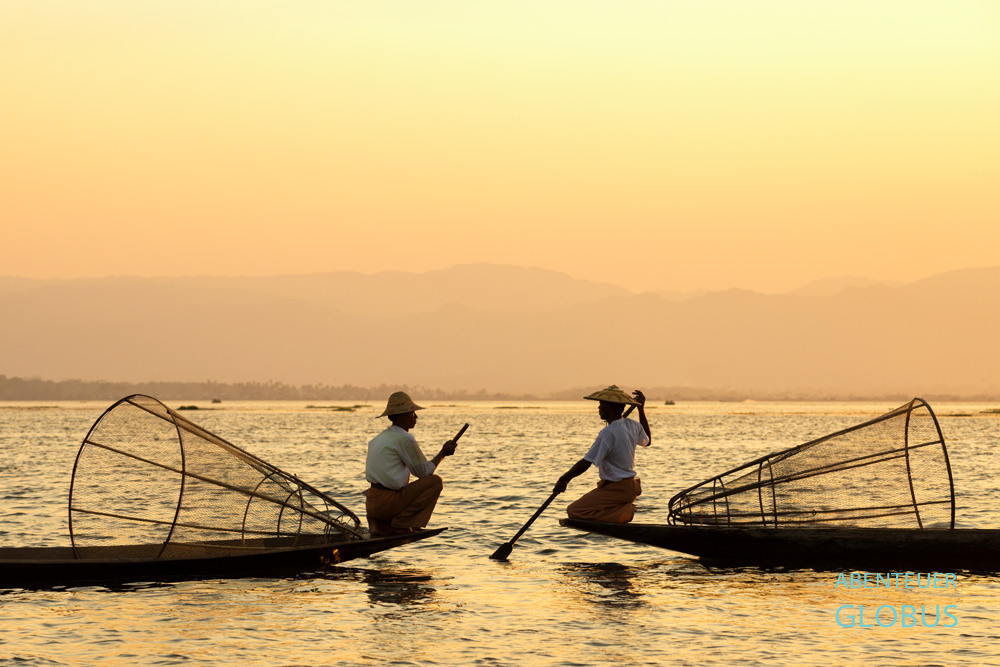 In der Shan-Provinz in Myanmar lebt das Volk der Intha auf dem Inle-See. Die Männer arbeiten meist als Fischer.