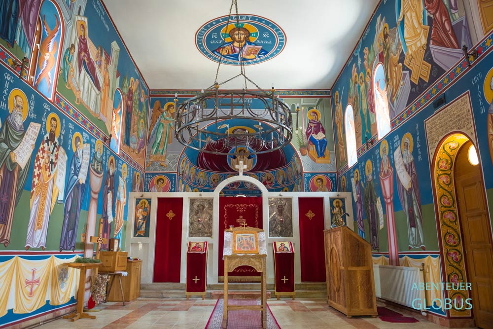 Wandmalereien im Kloster Dragovic am Perucka-See in Kroatien