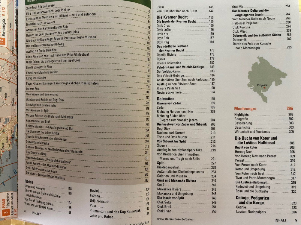 Inhalt vom Reiseführer Loose Balkan, Die Adria-Route