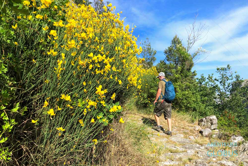 Wanderweg zum Aussichtspunkt Komorjak in Omis in Kroatien