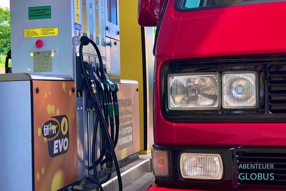 Tankstelle in Kroatien: Benzin und Diesel tanken